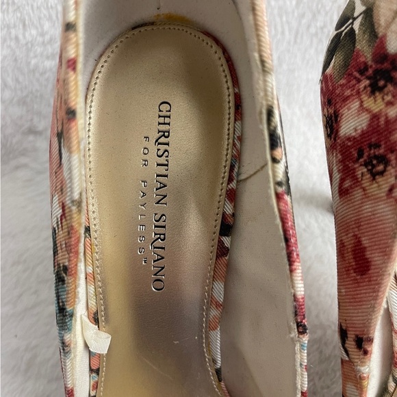 Christian Siriano Cream and Pink Floral Heels - Picture 7 of 10